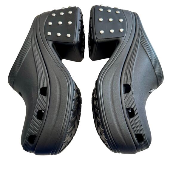 Crocs Siren Studded Heel Clog Mens 13 Black 209017-001 NEW Goth Y2K Punk main image 5